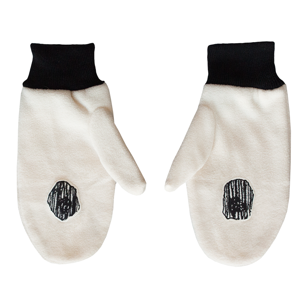 Boris & Oatmeal Embroidered Mittens