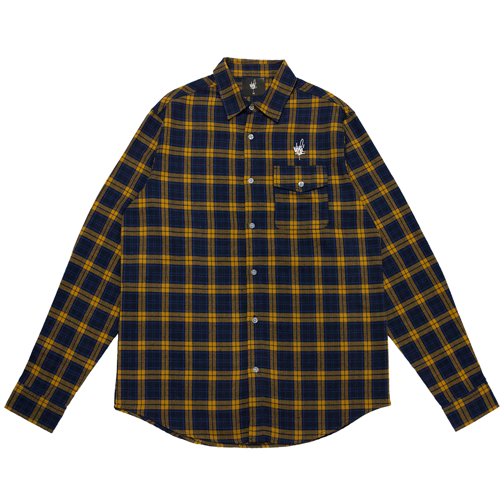 Boris & Oatmeal Embroidered Flannel