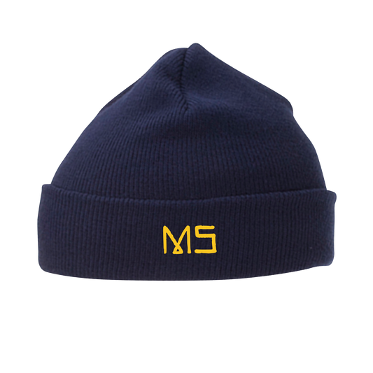 MS embroidered Navy Knit Beanie