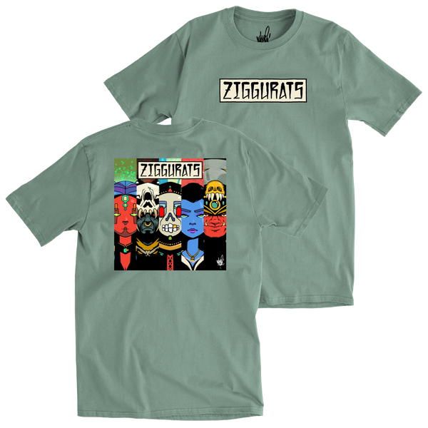 Ziggurats Sage Green Cover Tee