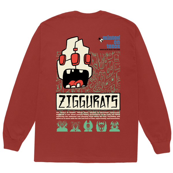 Ziggurats Paprika Long Sleeve Tee Back